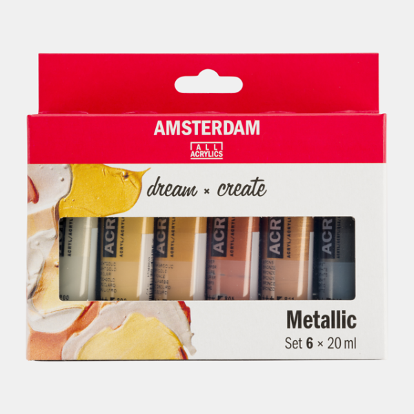 Akrüülvärvid Amsterdam 6x20ml metallik