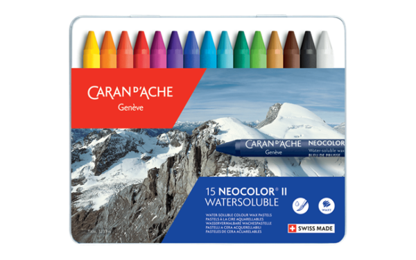 Akvarellitavad vaha-õlipastellid Caran d'Ache  Neocolor II 15v.