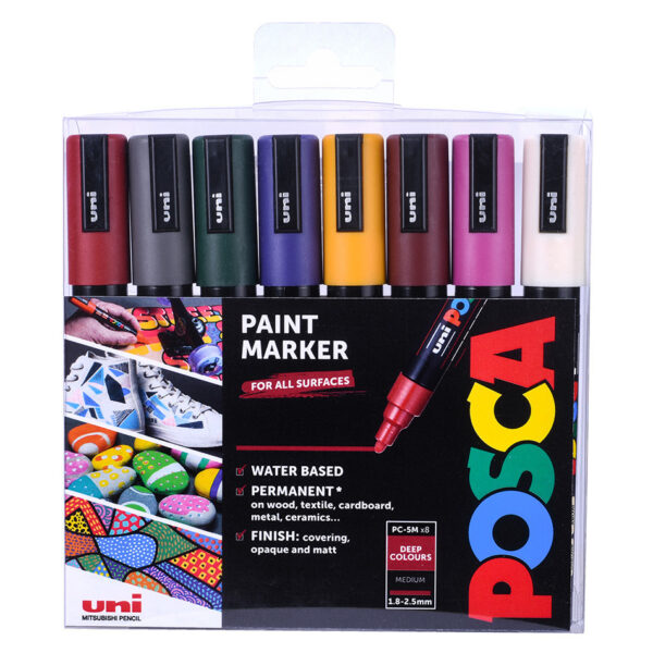 Posca markerite komplekt  5M tume 8v.