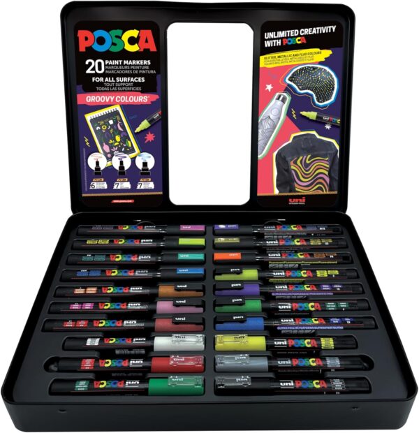 Posca markerid metallkarbis 20 tk. Groovy