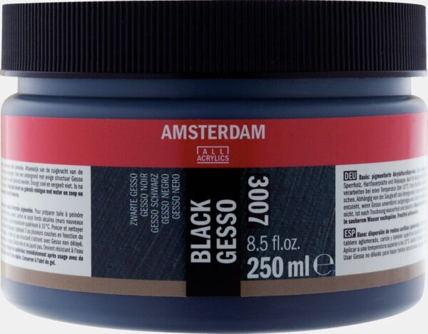 Kruntvärv (gesso) must 250 ml
